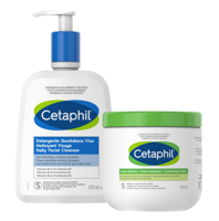 Cetaphil Daily Facial Cleanser 470ML + Hydraterende Crème 450GR Combi