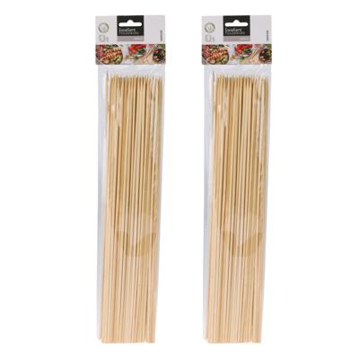 BBQ Sate/spiesjes prikkers - 100x - bamboe hout - 40 cm - spiezen - satestokjes BBQ Sate/spiesjes prikkers - 100x - bamboe hout - 40 cm - spiezen - satestokjes