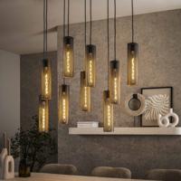 LifestyleFurn Hanglamp 'Manda' Artic Black, 5+4-lamps