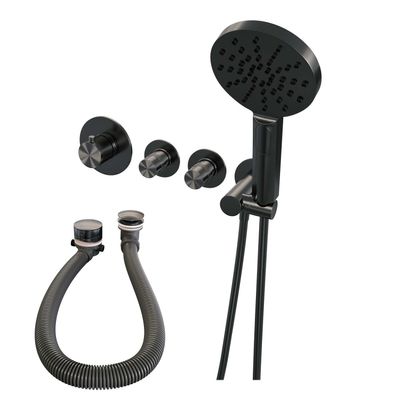 Inbouwthermostaatset Brauer Gunmetal Edition Incl 3 Standen Handdouche En Badafvoer Gunmetal Brauer