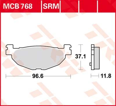 TRW Remblokken, en remschoenen voor de moto, MCB768SRM Sinter maxi scooter