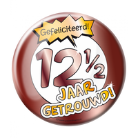 Button 12,5 Jaar Getrouwd Jubileum Brons XL - thumbnail