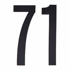 Naamsticker cijfer 71 zwart
