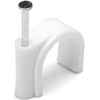 Witte Spijkerclips 20 mm - Set van 20 Stuks - Duurzaam Kunststof