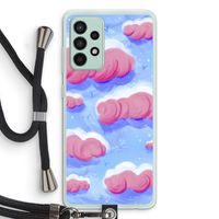 Roze wolken met vogels: Samsung Galaxy A52s 5G Transparant Hoesje met koord