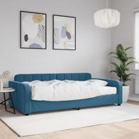 Slaapbank met matras 100x200 cm fluweel blauw
