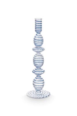 Pip Studio Kaarsenhouder Glas Swirl Donkerblauw 28cm