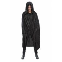Halloween Dracula cape - voor volwassenen - zwart - fluweel - L182 cm   -