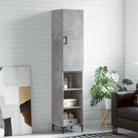 Hoge kast 34,5x34x180 cm bewerkt hout betongrijs