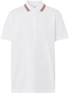 Burberry polo en coton à rayures Icon - Blanc