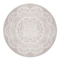 Behangcirkel Vintage Mandala Linnen Beige Zelfklevend Behang 80 - thumbnail