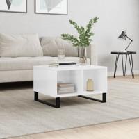 Salontafel 60x50x36,5 cm bewerkt hout hoogglans wit