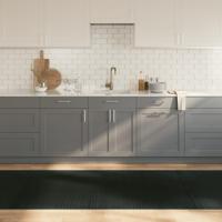 VidaXL Vloerkleed rechthoekig 100x1000 cm bamboe grijs