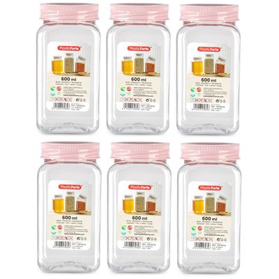 Voorraadpot/bewaarpot - 6x - 400 ml - kunststof - oud roze - B7 x H11 cm