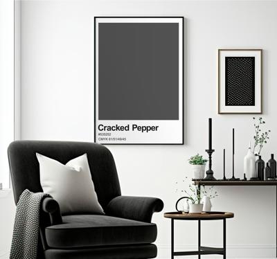 Gebarsten peper grijze poster