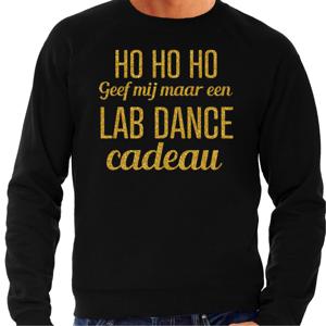 Foute kersttrui/sweater voor heren - Hohoho lab dance cadeau - zwart - glitter goud