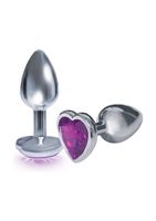 Bejeweled Heart Stainless Steel Plug - Violet Bejeweled Heart Stainless Steel Plug - Violet