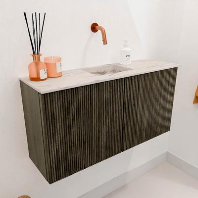 Toiletmeubel Mondiaz Joya Dlux | 80 cm | Meubelkleur Shadow | Faye wastafel Nata Wasbak Midden | Zonder kraangat(en)