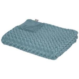 Atmosphera Sprei|deken|plaid - aqua blauw - polyester - 230 x 180 cm -