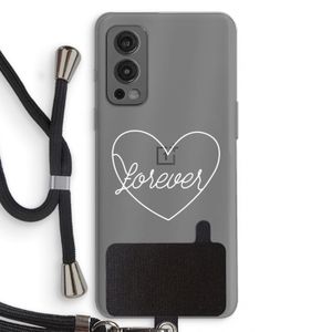 Forever heart pastel: OnePlus Nord 2 5G Transparant Hoesje met koord
