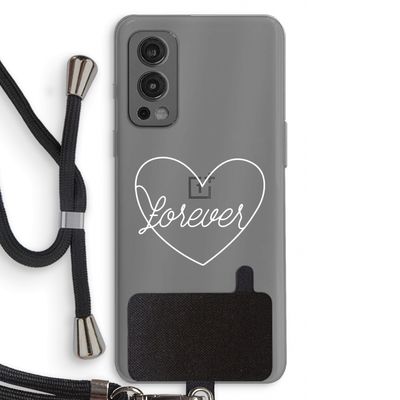 Forever heart pastel: OnePlus Nord 2 5G Transparant Hoesje met koord