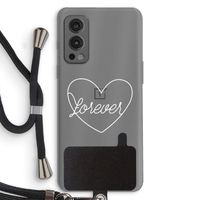 Forever heart pastel: OnePlus Nord 2 5G Transparant Hoesje met koord