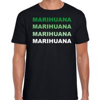 Marihuana drugs fun t-shirt zwart met groene bedrukking heren Marihuana drugs fun t-shirt zwart met groene bedrukking heren
