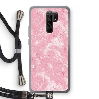 Abstract Painting Pink: Xiaomi Redmi 9 Transparant Hoesje met koord