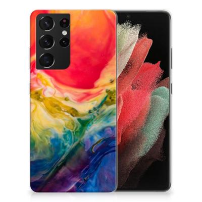 Smartphone hoesje Samsung Galaxy S21 Ultra Watercolor Dark