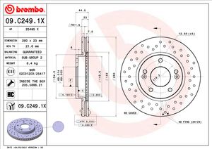 Remschijf BREMBO, Remschijftype: Geperforeerd / Geventileerd, u.a. für Hyundai, KIA