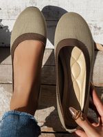 Casual Color-block Comfy Insole Flat Shallow Shoes