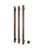 Hotbath &MORE set van 3 rails RASV135 SQUARE135 cm met separate schakelaar en inbouw element Geborsteld Koper PVD (RASV135-3BCP)
