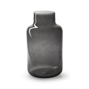 Bloemenvaas Gigi - smoke glas - eco glas - D14,5 x H25 cm - melkbus vaas