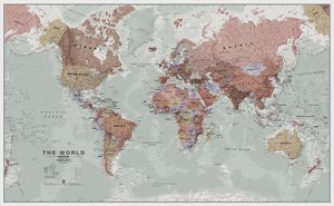 Wereldkaart 97 World executive political, 136 x 84 cm | Maps Internati