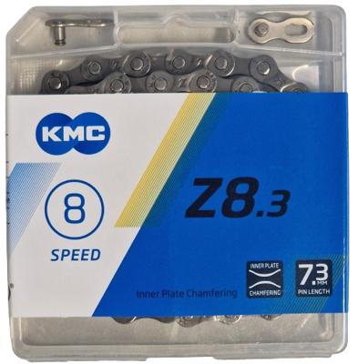 Km C z8.3 fietsketting 8 speed 1/2x3/32 114 schakels grijs/bruin in doosje