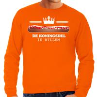 Bellatio Decorations Koningsdag sweater voor heren - koningsdel/frikandel - oranje - feestkleding 2XL  -