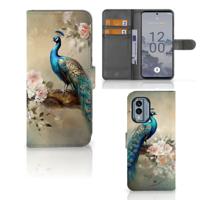 Telefoonhoesje | Met pasjeshouder | voor Nokia X30 Vintage Pauwen