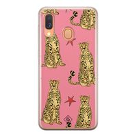 Samsung Galaxy A40 siliconen hoesje - The pink leopard