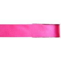 1x Fuchsia roze satijnlint rollen 1,5 cm x 25 meter cadeaulint verpakkingsmateriaal - Cadeaulinten - thumbnail