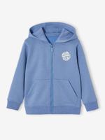 Jongenssweater met rits en capuchon Basics chambrayblauw
