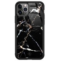 iPhone 11 Pro Max glazen hardcase - Marmer zwart