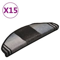 vidaXL Trapmatten zelfklevend 15 st 65x21x4 cm zwart en grijs - thumbnail