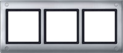 Merten Aquadesign afdekraam 3-voudig aluminium met schroefbevestiging MTN401360