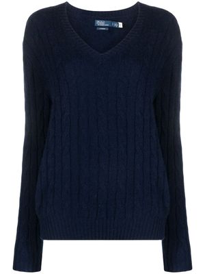 Polo Ralph Lauren pull en maille torsadée - Bleu