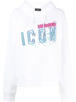 DSQUARED2 hoodie en coton à logo imprimé - Blanc