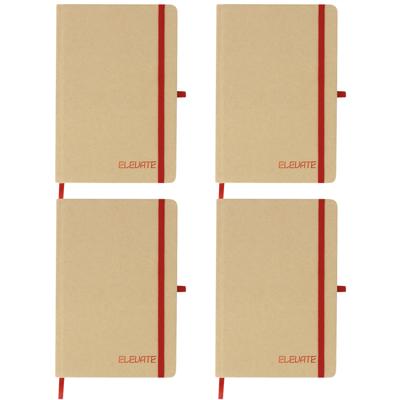 Notitieboekje Elevate - 4x - A5 formaat - rood - 14 x 21 cm ? karton/papier ? Opschrijfboekje