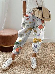 Printing Floral Casual Pants