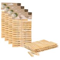 Ultra clean wasknijpers - 240x - bamboe hout - 7 cm - wasspelden knijpers - was ophangen - drogen