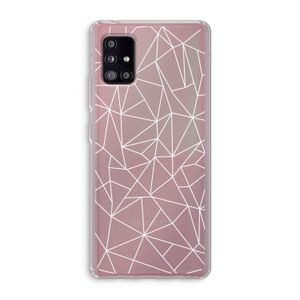 Geometrische lijnen wit: Samsung Galaxy A51 5G Transparant Hoesje