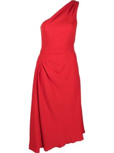 Christian Dior Pre-Owned robe froncée en soie à design à une épaule (2010) - Rouge